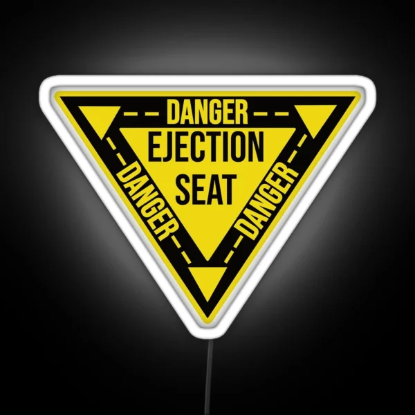 Danger Ejection Seat Led Airplane Navy Pilot Aircraft Triangle RGB Neon Sign