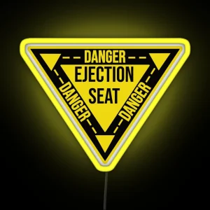 Danger Ejection Seat Led Airplane Navy Pilot Aircraft Triangle RGB Neon Sign