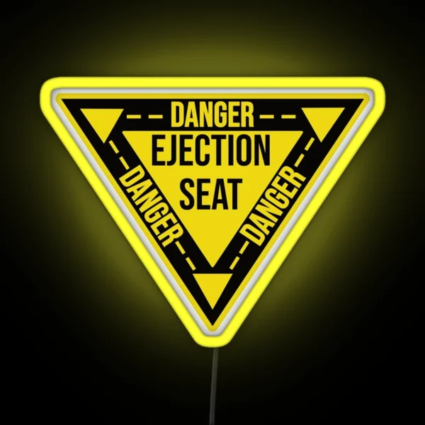 Danger Ejection Seat Led Airplane Navy Pilot Aircraft Triangle RGB Neon Sign