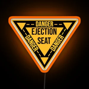 Danger Ejection Seat Led Airplane Navy Pilot Aircraft Triangle RGB Neon Sign