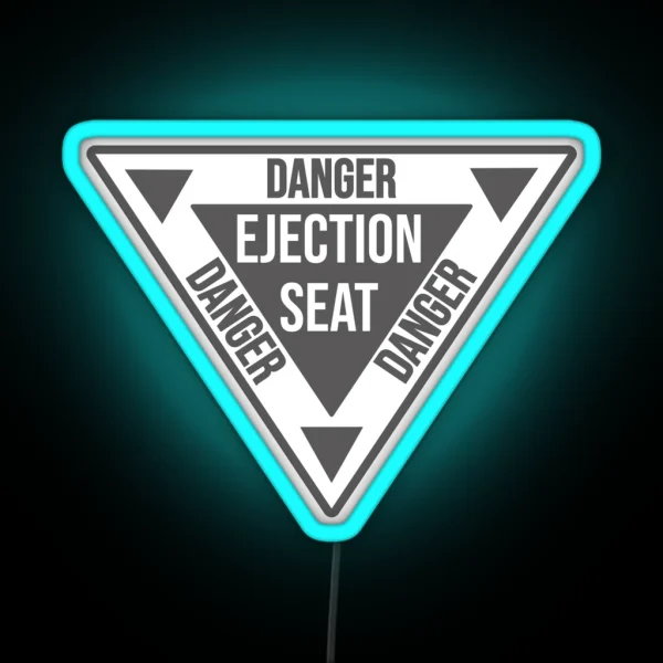 Danger Ejection Seat Led Airplane Navy Pilot Aircraft Triangle RGB Neon Sign