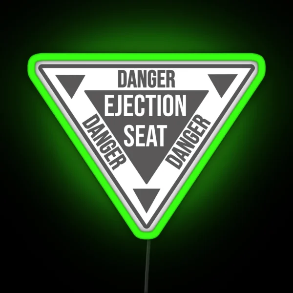 Danger Ejection Seat Led Airplane Navy Pilot Aircraft Triangle RGB Neon Sign