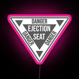 Danger Ejection Seat Led Airplane Navy Pilot Aircraft Triangle RGB Neon Sign