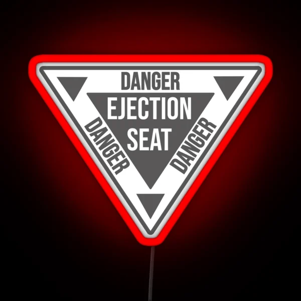 Danger Ejection Seat Led Airplane Navy Pilot Aircraft Triangle RGB Neon Sign