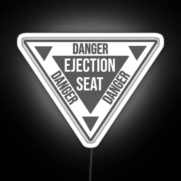 Danger Ejection Seat Led Airplane Navy Pilot Aircraft Triangle RGB Neon Sign