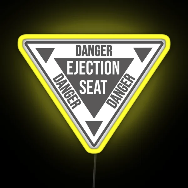 Danger Ejection Seat Led Airplane Navy Pilot Aircraft Triangle RGB Neon Sign