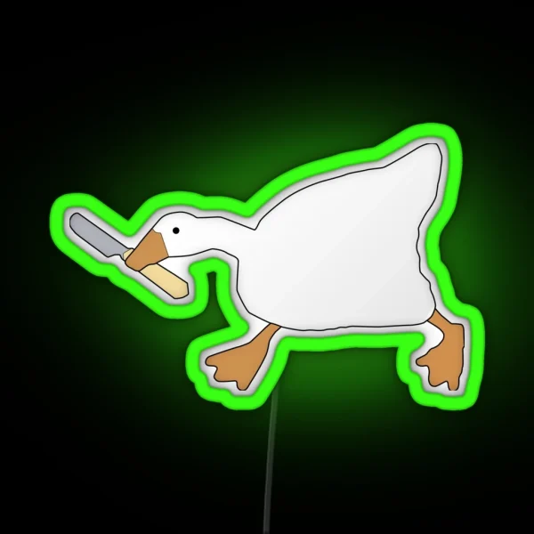 Dangerous Duck Meme RGB Neon Sign