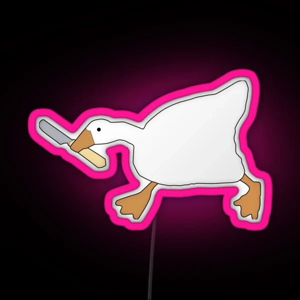 Dangerous Duck Meme RGB Neon Sign