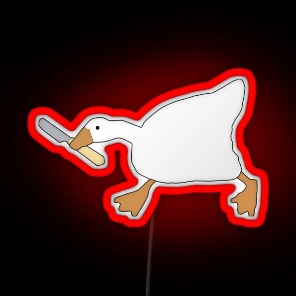 Dangerous Duck Meme RGB Neon Sign