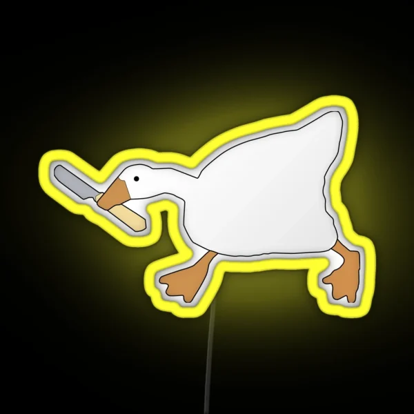 Dangerous Duck Meme RGB Neon Sign