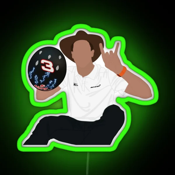 Daniel Ricciardo At The USA GP RGB Neon Sign