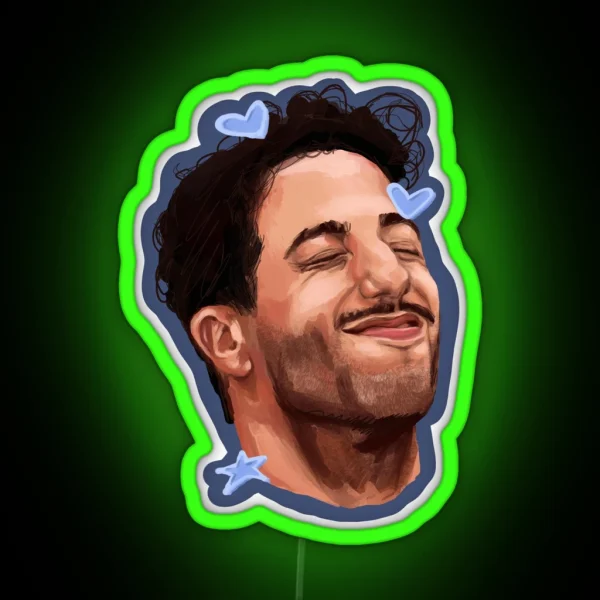 Daniel Ricciardo White RGB Neon Sign