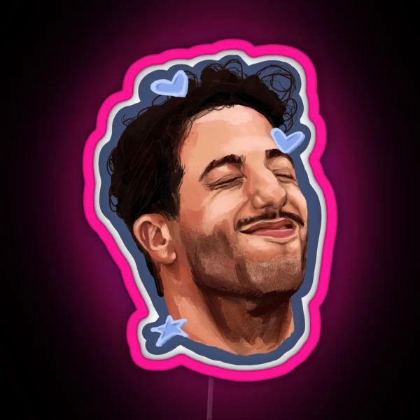Daniel Ricciardo White RGB Neon Sign