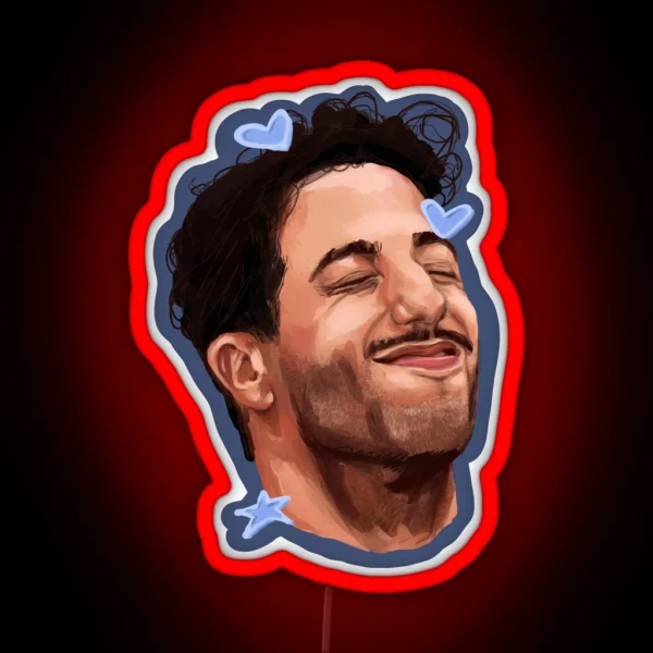 Daniel Ricciardo White RGB Neon Sign