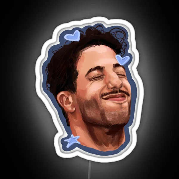 Daniel Ricciardo White RGB Neon Sign