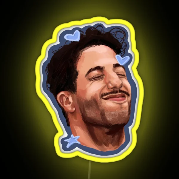 Daniel Ricciardo White RGB Neon Sign