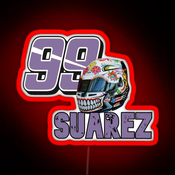 Daniel Suarez Candy Skull Helmet RGB Neon Sign