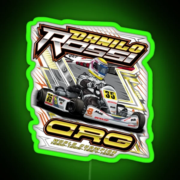 Danilo Rossi CRG Kart World Champion RGB Neon Sign
