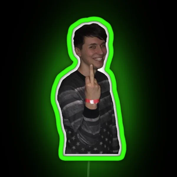 Danisnotonfire Middle Finger RGB Neon Sign