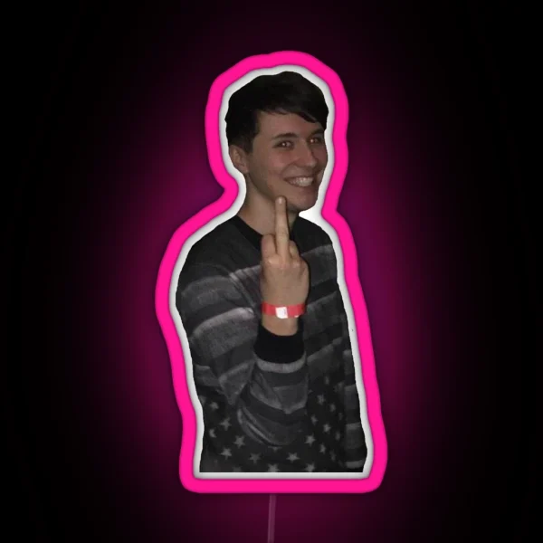 Danisnotonfire Middle Finger RGB Neon Sign