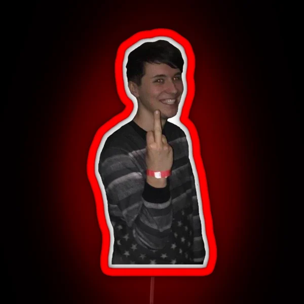 Danisnotonfire Middle Finger RGB Neon Sign