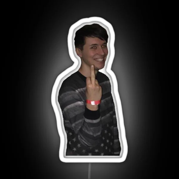 Danisnotonfire Middle Finger RGB Neon Sign