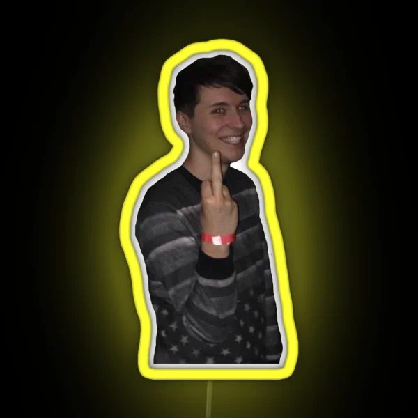 Danisnotonfire Middle Finger RGB Neon Sign