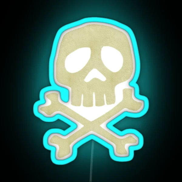 Danzig Style Harlock Skull Crossbones Jolly Roger RGB Neon Sign