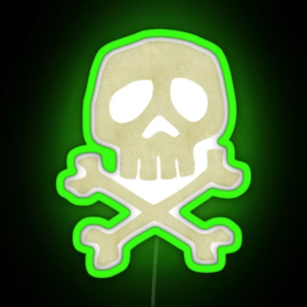 Danzig Style Harlock Skull Crossbones Jolly Roger RGB Neon Sign