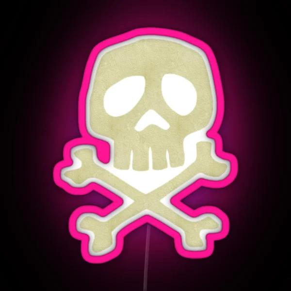 Danzig Style Harlock Skull Crossbones Jolly Roger RGB Neon Sign