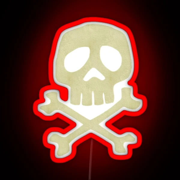 Danzig Style Harlock Skull Crossbones Jolly Roger RGB Neon Sign