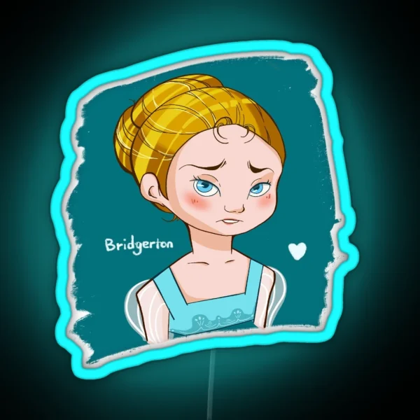 Daphne Bridgerton Character Cartoon Illustration RGB Neon Sign