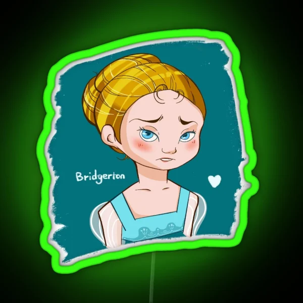 Daphne Bridgerton Character Cartoon Illustration RGB Neon Sign