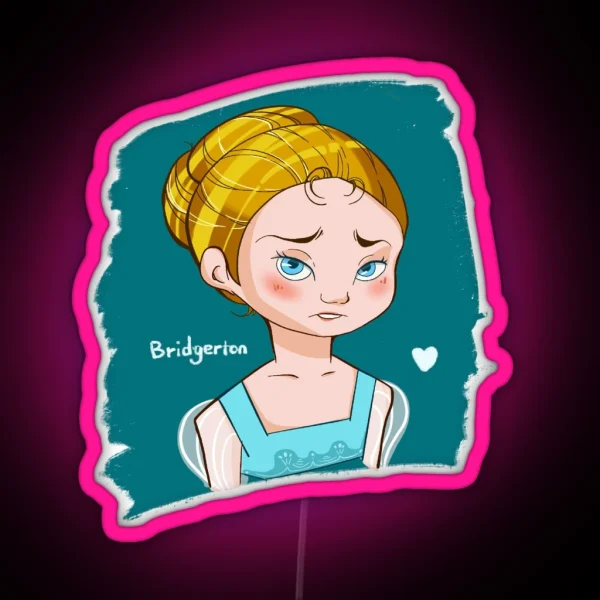 Daphne Bridgerton Character Cartoon Illustration RGB Neon Sign