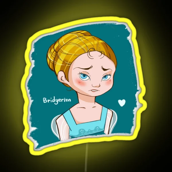 Daphne Bridgerton Character Cartoon Illustration RGB Neon Sign