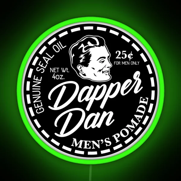 Dapper Dan Pomade White Distressed RGB Neon Sign