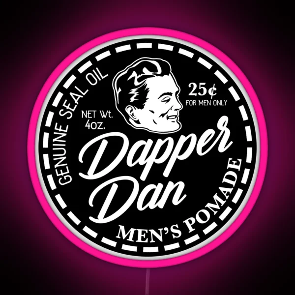 Dapper Dan Pomade White Distressed RGB Neon Sign