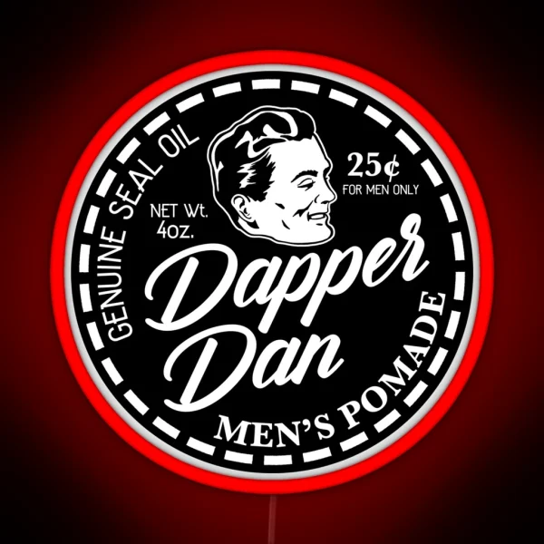 Dapper Dan Pomade White Distressed RGB Neon Sign