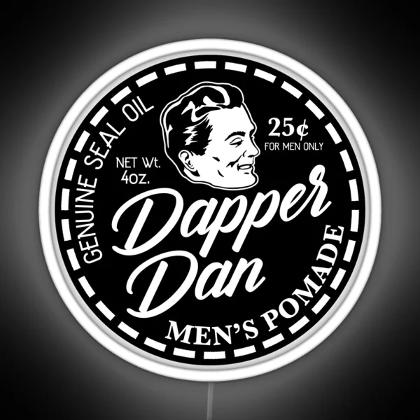 Dapper Dan Pomade White Distressed RGB Neon Sign