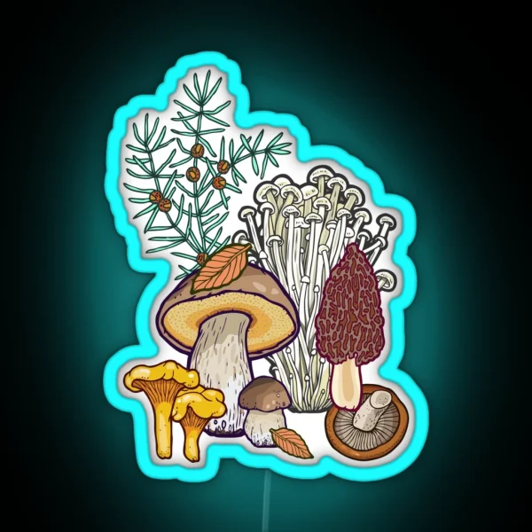 Dark Mushroom Forest RGB Neon Sign