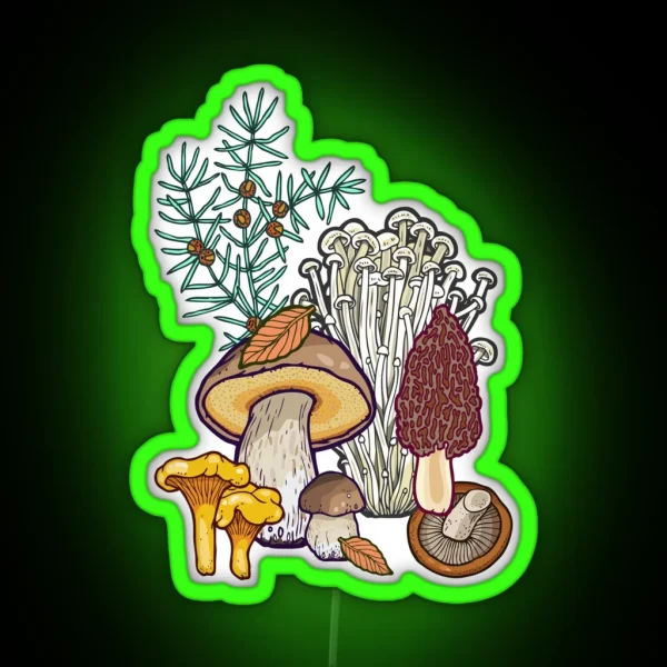 Dark Mushroom Forest RGB Neon Sign