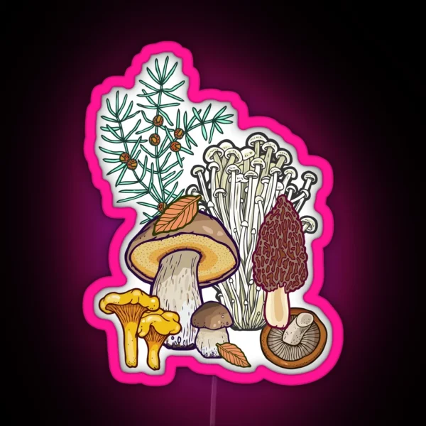 Dark Mushroom Forest RGB Neon Sign