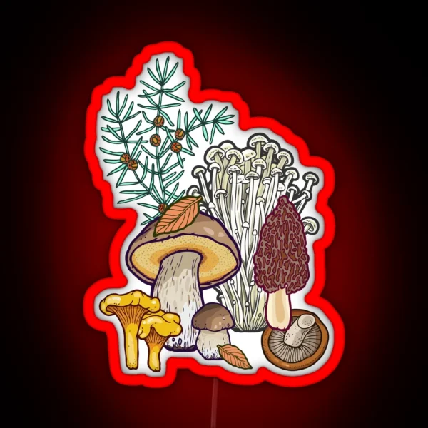 Dark Mushroom Forest RGB Neon Sign