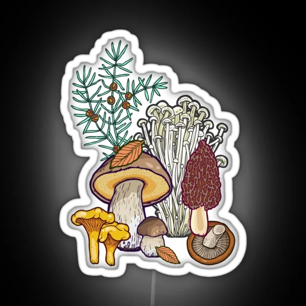 Dark Mushroom Forest RGB Neon Sign