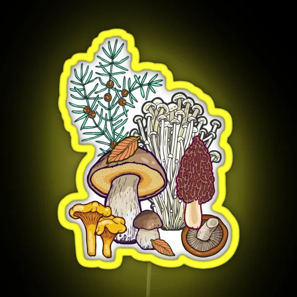 Dark Mushroom Forest RGB Neon Sign