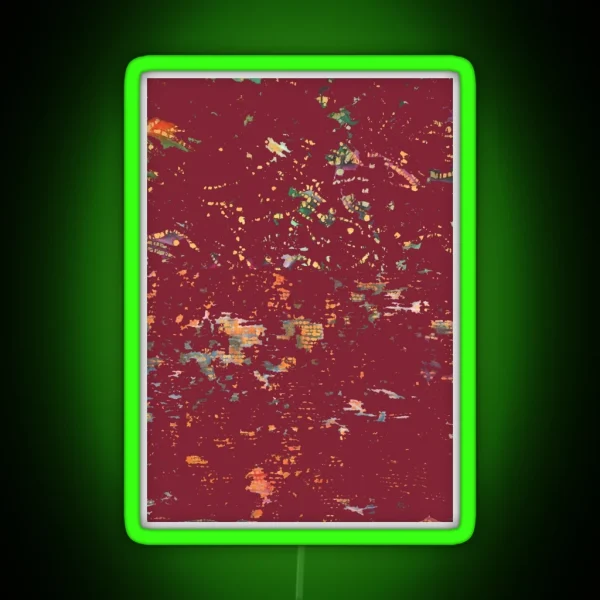 Dark Red Bohemian Fiber Art Mixed Media RGB Neon Sign
