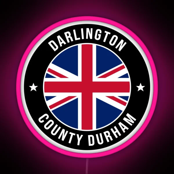 Darlington County Durham United Kingdom Flag RGB Neon Sign