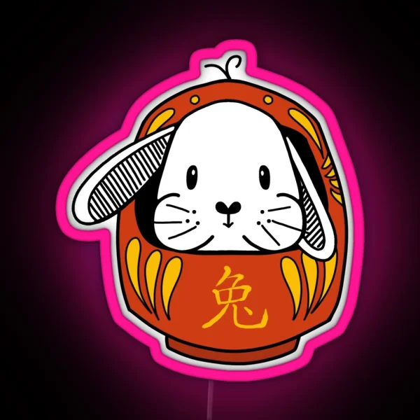 Daruma Bunny RGB Neon Sign