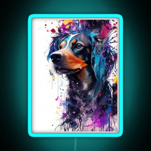 Dashing Dachshund RGB Neon Sign