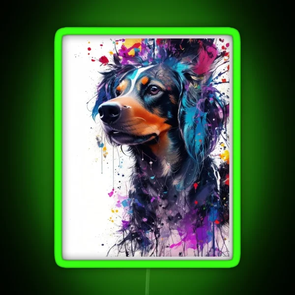 Dashing Dachshund RGB Neon Sign